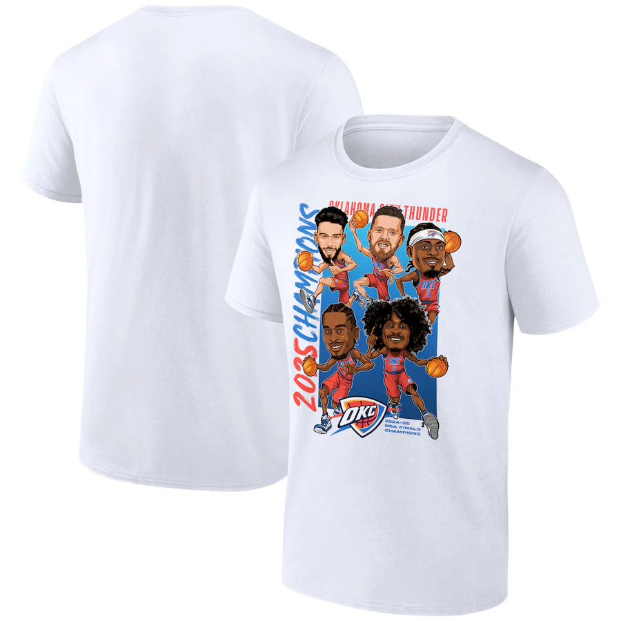 Men 2025 NBA Oklahoma City Thunder white T shirt